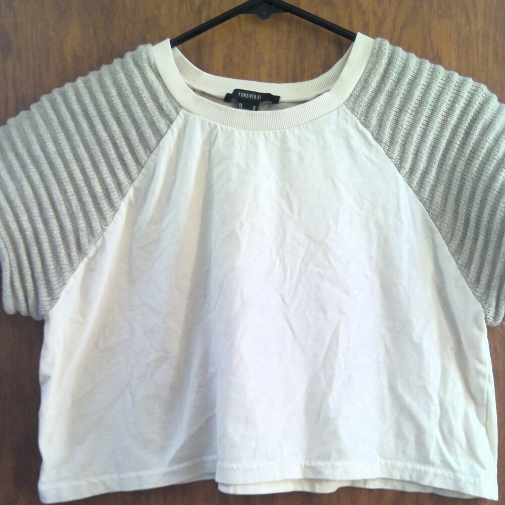 Women's Knitted-Sleeve Shirt